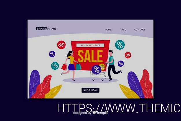 Free vector flat sales landing page template
