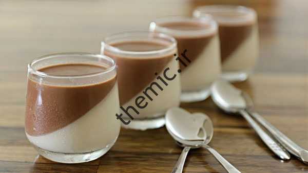 زرز تهیه دسر شیری دو رنگ دسر دو رنگ